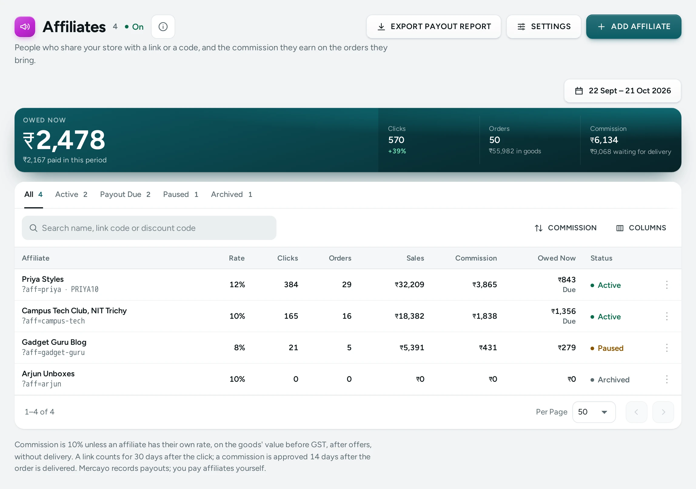 Affiliates on Kosha