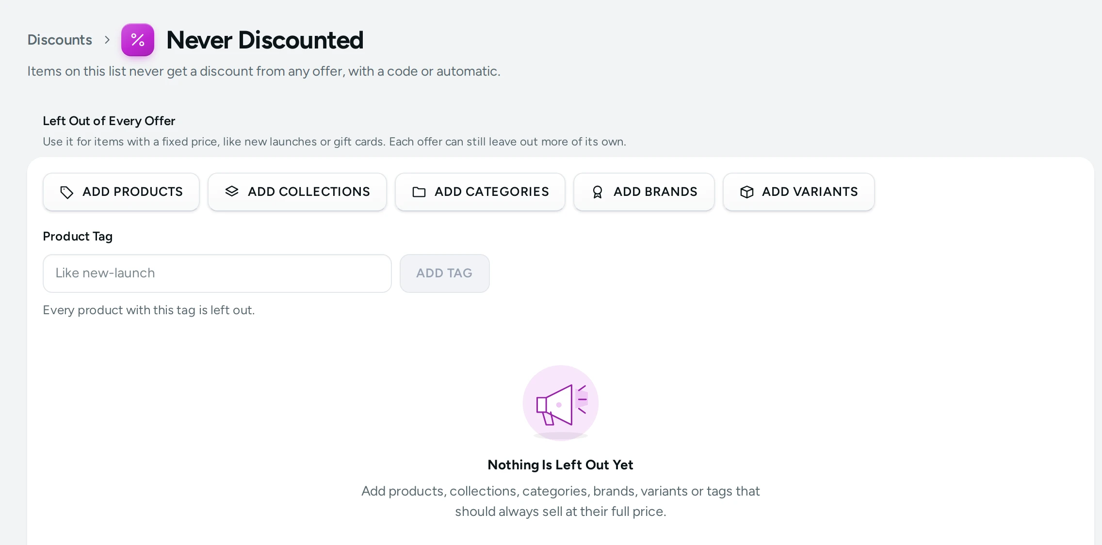The discount editor on Kosha, with the Summary card on the side