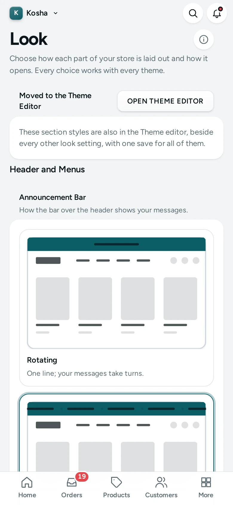The standalone Look screen on a phone