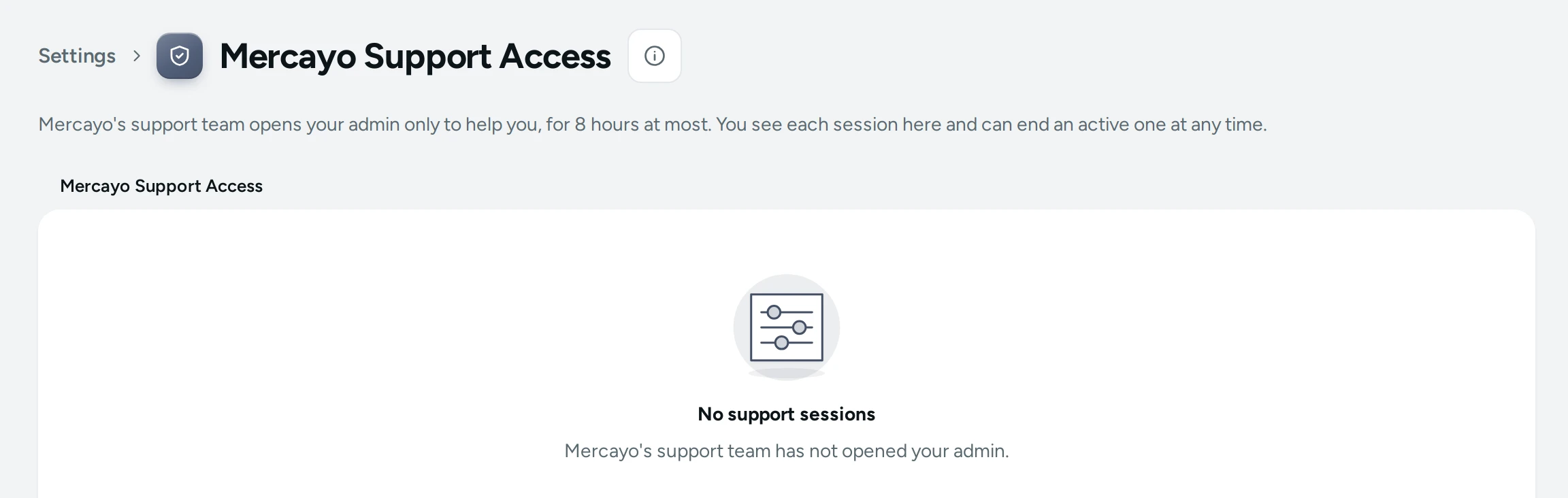 Mercayo Support Access on a store