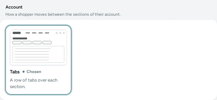 The shopper account's layouts, as the Look screen shows them