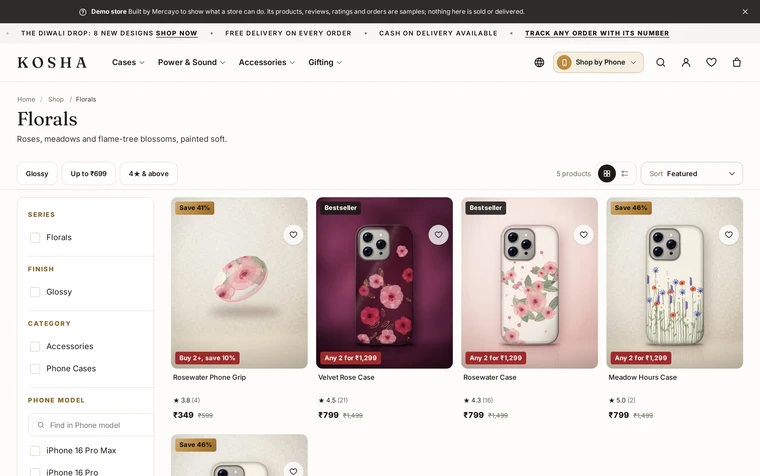 Sidebar: the product lists layout on the Kosha demo store